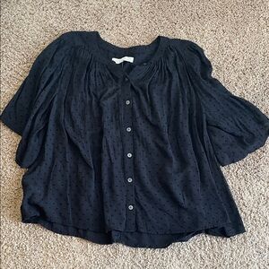 NWT LOFT Black Textured Blouse